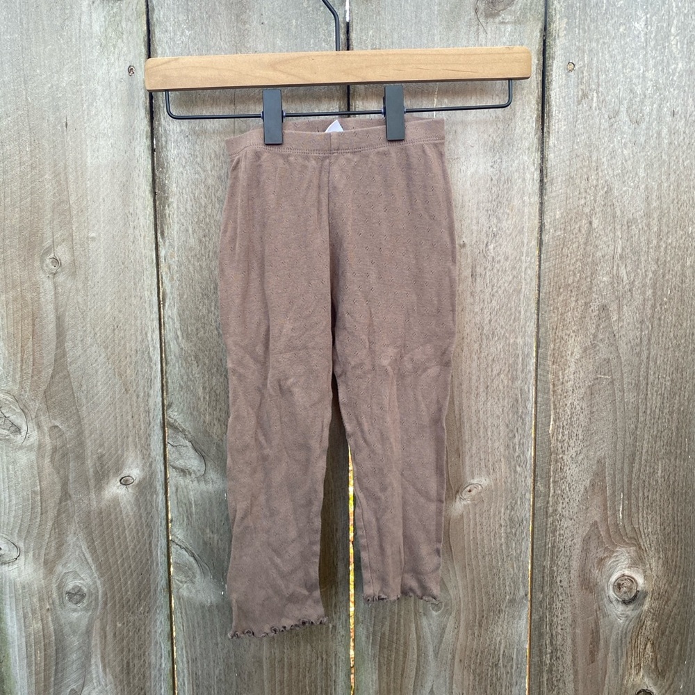 Girls Zara brown eyelit Leggings size 3-4